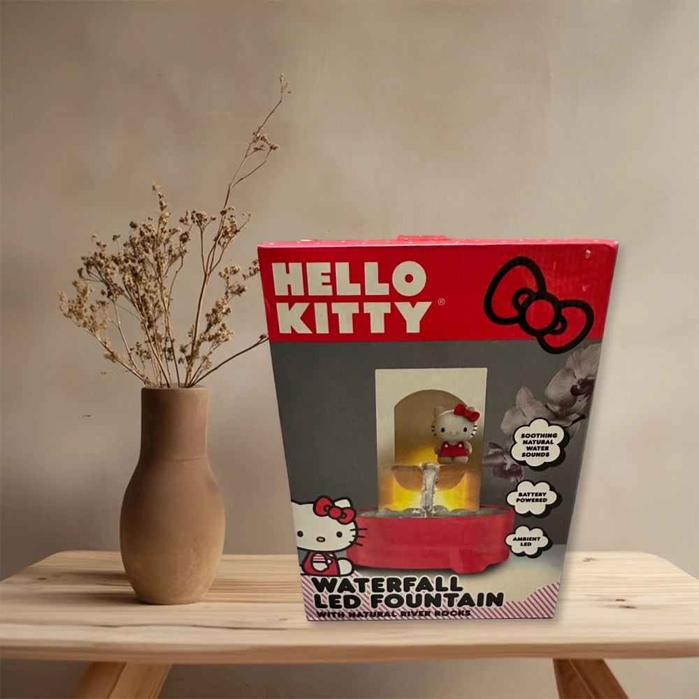 Hello Kitty Red and White Waterfall LED Fountain